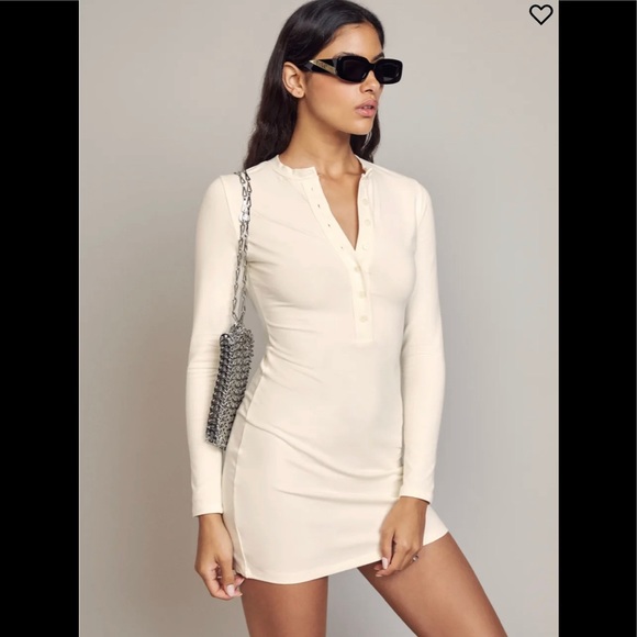 Reformation Dresses & Skirts - NWT Reformation Tam Dress (Ivory) Medium Henley Mini